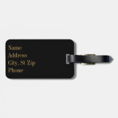 Gold en Red Leopard Animal Print | Monogram Bagagelabel (Achterkant horizontaal)