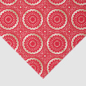 Gold en Red  Mandala Oriental Royal Pattern Tissuepapier (Detail)