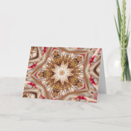 Gold en Red Ribbon-kerstster Kaleidoscoop Feestdagen Kaart