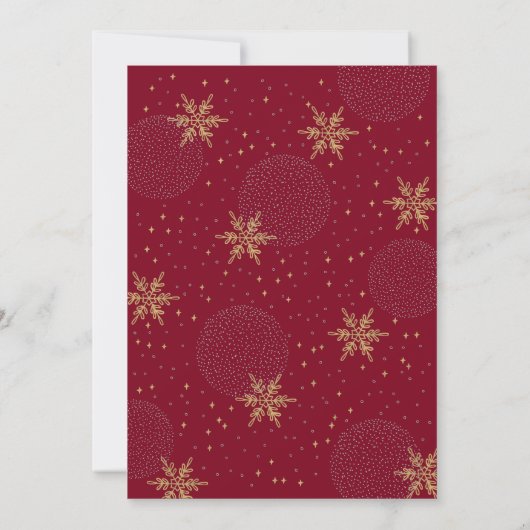 Gold- en Red Winter-kerstfeest Uitnodiging (Achterkant)