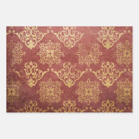  Gold- en Red Wrapping Paper Set (3) (Voorkant)