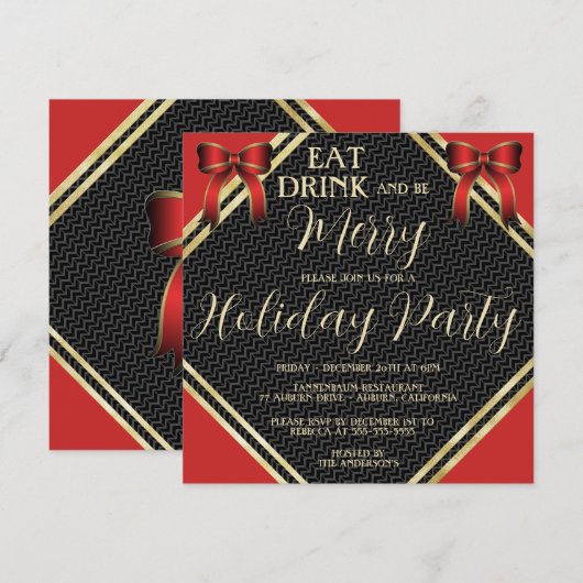 Gold- en Rode-feestdag Kaart (Voorkant / Achterkant)