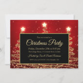 Gold- en rode kerstfeestdag kaart (Voorkant)