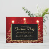 Gold- en rode kerstfeestdag kaart (Staand voorkant)