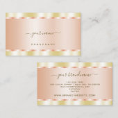 Gold en Roos Gold Effect Luxe en modern Visitekaartje (Voorkant / Achterkant)