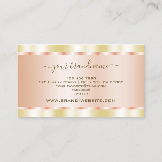  Gold en Roos Gold Effect Luxe en modern Visitekaartje (Achterkant)