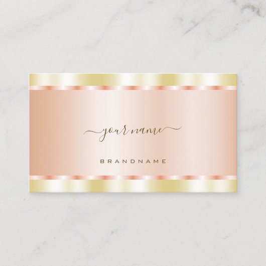Gold en Roos Gold Effect Luxe en modern Visitekaartje (Voorkant)