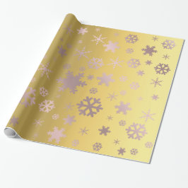 Gold- en Roos-kerstfeestdromen Cadeaupapier