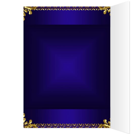 Gold en Royal Blue Tafel Plaatsing Kaart Menu (Binnen (Links))