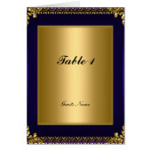 Gold en Royal Blue Tafel Plaatsing Kaart Menu (Voorkant)