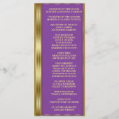 Gold en Royal Paars Wedding Custom Program Programmakaart (Achterkant)