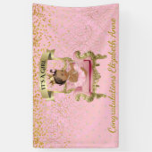 Gold en Roze Baby Princess Baby shower Banner (Verticaal)