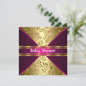 Gold en roze Baby shower Kaart (Staand voorkant)