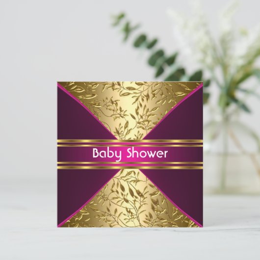 Gold en roze Baby shower Kaart (Staand voorkant)