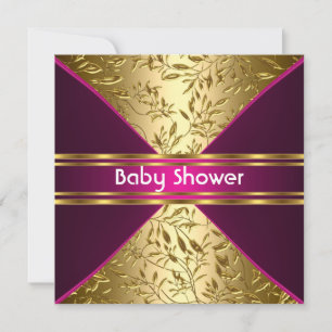 Gold en roze Baby shower Kaart