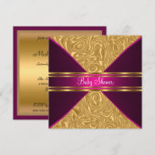 Gold en roze Baby shower Kaart (Voorkant / Achterkant)