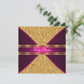 Gold en roze Baby shower Kaart (Staand voorkant)