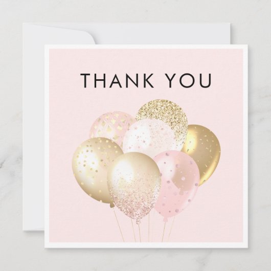 Gold en roze bruiloft Jubileum Hartelijk dank Bedankkaart (Voorkant)