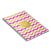 Gold- en roze Chevron Pattern-model Notitieboek (Rechterzijde)