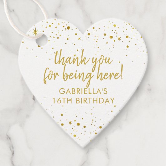 Gold en roze glitter Sparkle Dank je wel Bedankjes Labels (Voorkant)