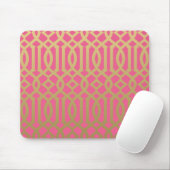 Gold en roze Modern Trellis Pattern Muismat (Met muis)