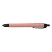 Gold en roze Modern Trellis Pattern Zwarte Inkt Pen (Bodem)
