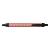 Gold en roze Modern Trellis Pattern Zwarte Inkt Pen (Achterkant)
