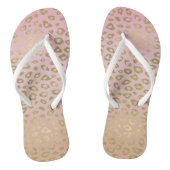 Gold- en roze ombre-luipaard afdrukken teenslippers (Voetbed)