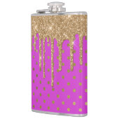 Gold- en roze polaire dot-kolf heupfles (Links)