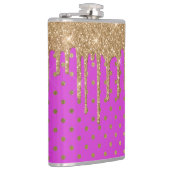 Gold- en roze polaire dot-kolf heupfles (Rechts)