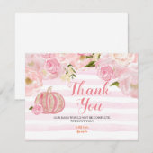 Gold en Roze pomkin - Hartelijk dank Bedankkaart (Voorkant / Achterkant)
