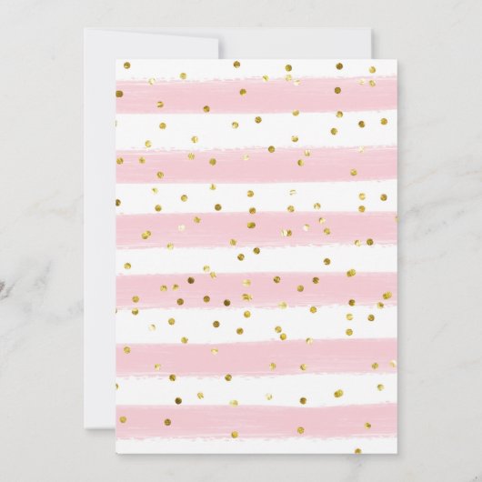 Gold en Roze Raincluide Baby Sprinkle Invitation Kaart (Achterkant)