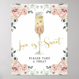 Gold en Roze Roos Soiree Love is Sweet Poster
