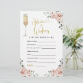 Gold en Roze Stusty Roos Soiree Advice & Wishes (Staand voorkant)