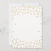 Gold en Roze Unicorn Baby shower Kaart (Achterkant)