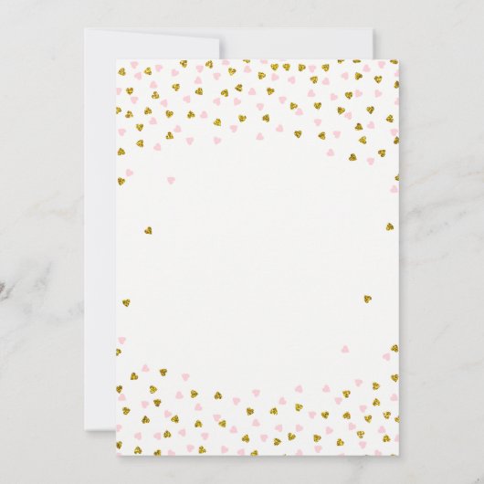 Gold en Roze Unicorn Baby shower Kaart (Achterkant)