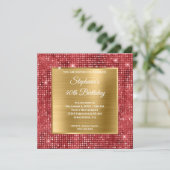 Gold en Ruby Diamond overspoelde Folie 40e verjaar Kaart (Staand voorkant)