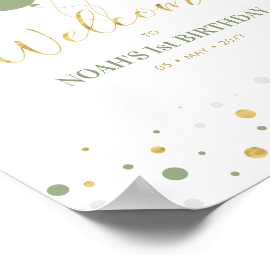 Gold- en Sage-ballonnen Poster (Hoek)