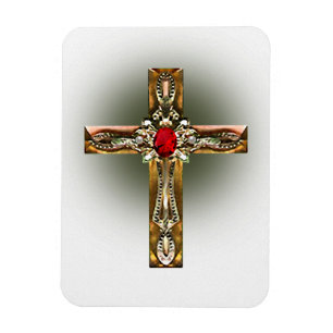 Gold en Silver Cross Magneet