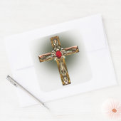 Gold en Silver Cross Vierkante Sticker (Envelop)