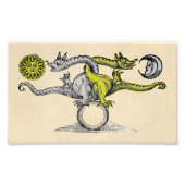 Gold- en Silver Dragon-symbool Foto Afdruk (Voorkant)