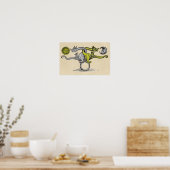 Gold- en Silver Dragon-symbool Poster (Keuken)