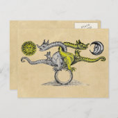 Gold en Silver Dragons van Alchemy Briefkaart (Voorkant / Achterkant)