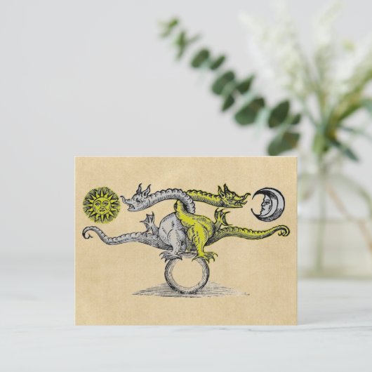 Gold en Silver Dragons van Alchemy Briefkaart (Staand voorkant)