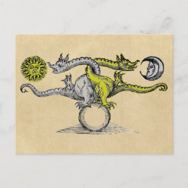 Gold en Silver Dragons van Alchemy Briefkaart