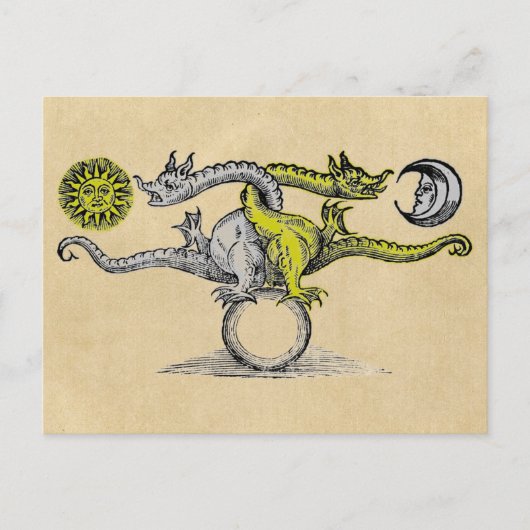 Gold en Silver Dragons van Alchemy Briefkaart (Voorkant)