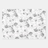 Gold en Silver Floral Pattern Inpakpapier Vel (Voorkant 3)