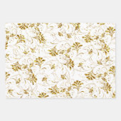 Gold en Silver Floral Pattern Inpakpapier Vel (Voorkant 2)