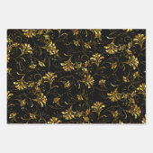 Gold en Silver Floral Pattern Inpakpapier Vel (Voorkant)