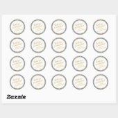 Gold en Silver Glitter Dank u hartelijk dank Ronde Sticker (Vel)